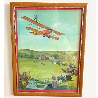 Americana Aviation Vintage Gallery Wall – Charles Wysocki Prints & 1970s Americana Illustrations 30" x 30"