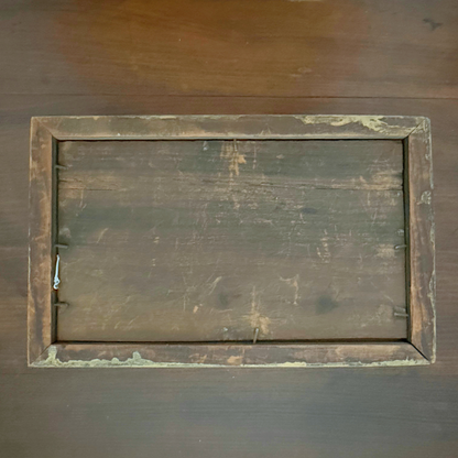 Sunset Seaside Vintage Gallery Wall - Large Paintings & Wood-Framed Mirror 65" x 60"