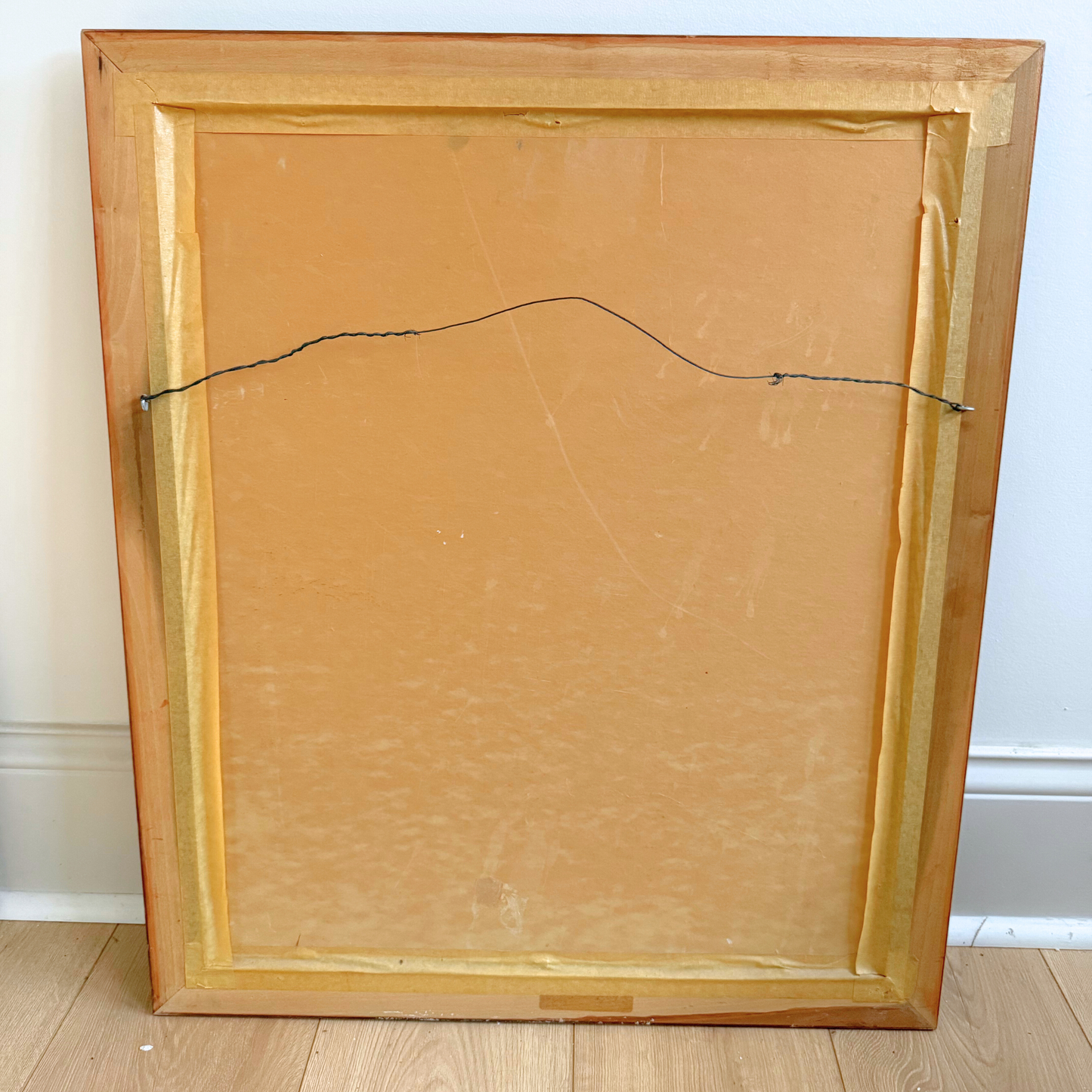 Sunset Seaside Vintage Gallery Wall - Large Paintings & Wood-Framed Mirror 65" x 60"