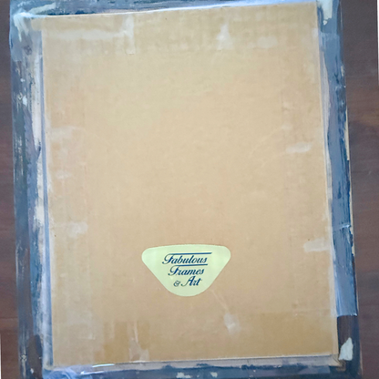 Sunset Seaside Vintage Gallery Wall - Large Paintings & Wood-Framed Mirror 65" x 60"