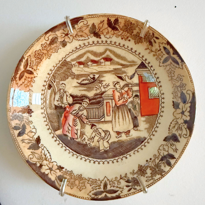 Nautical Coastal Vintage Gallery Wall - Wall Tapestry & Brass Detail 32" x 32