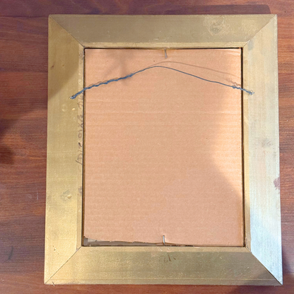 Midcentury Parisian Apartment Vintage Gallery Wall - Oil Paintings & Brass Accent 36" x 32"