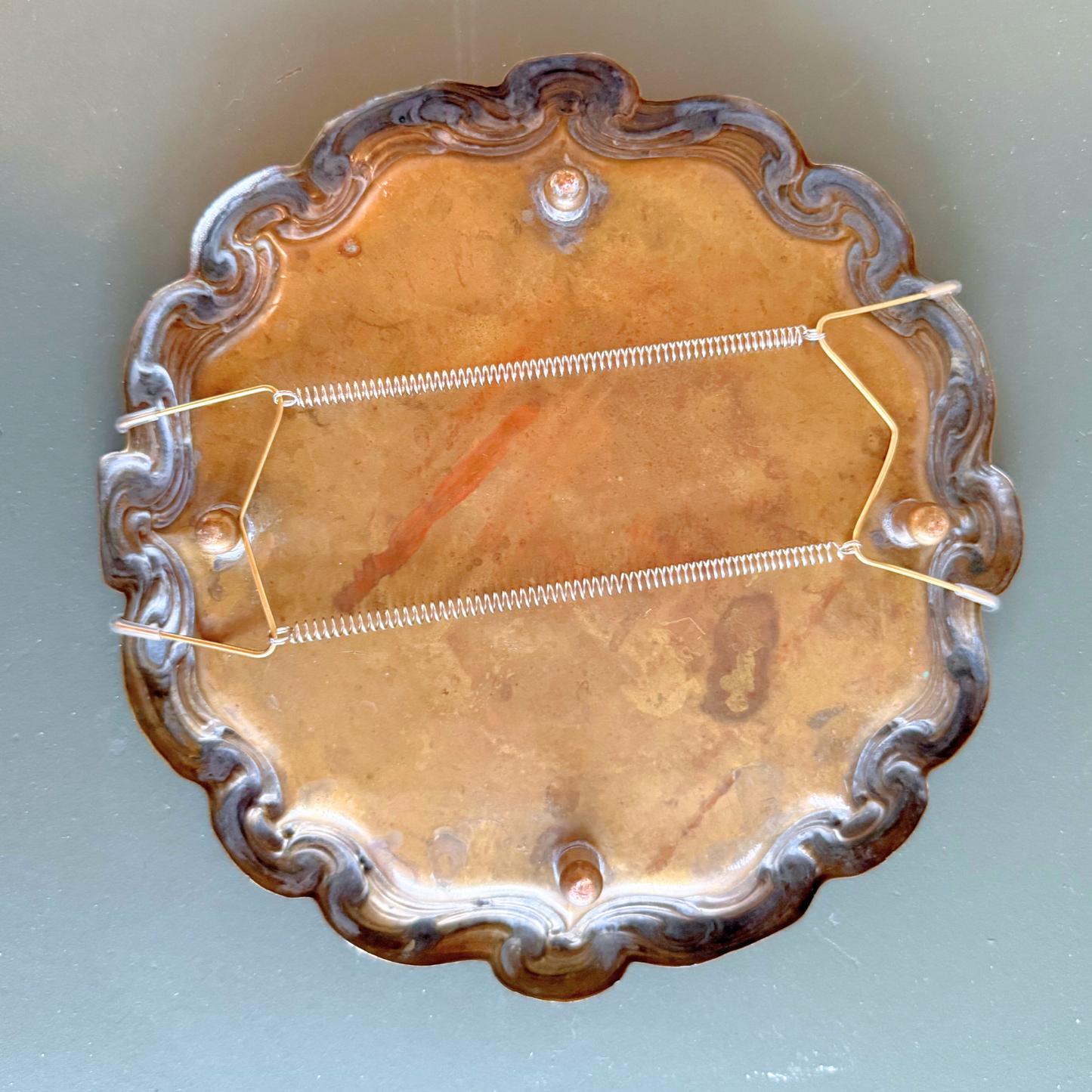 Midcentury Parisian Apartment Vintage Gallery Wall - Oil Paintings & Brass Accent 36" x 32"