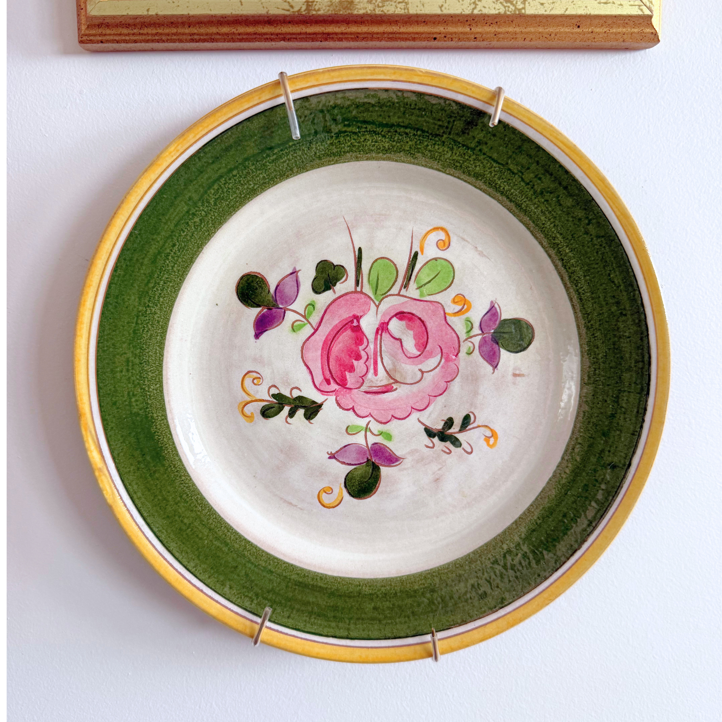 Blooms, Birds and Butterflies Vintage Gallery Wall - Signed Prints & Painted Plates 42" x 30"