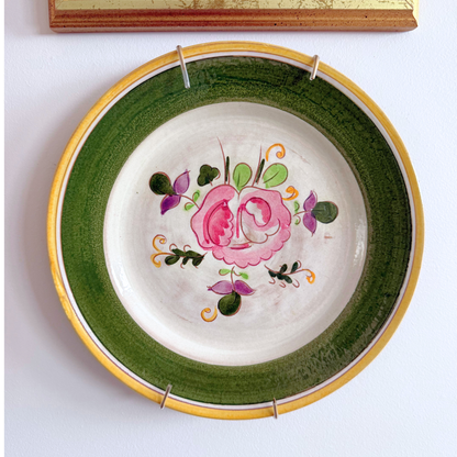 Blooms, Birds and Butterflies Vintage Gallery Wall - Signed Prints & Painted Plates 42" x 30"