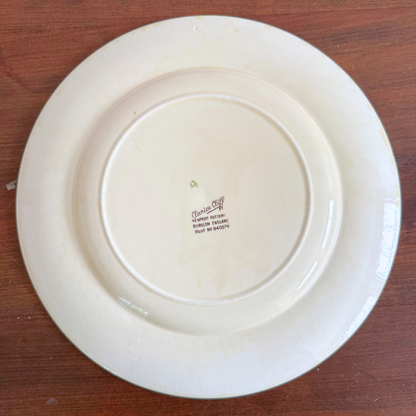 European Cottage Botanical Landscape Vintage Gallery Wall - Silk Painting & Floral Pottery 36" x 42"