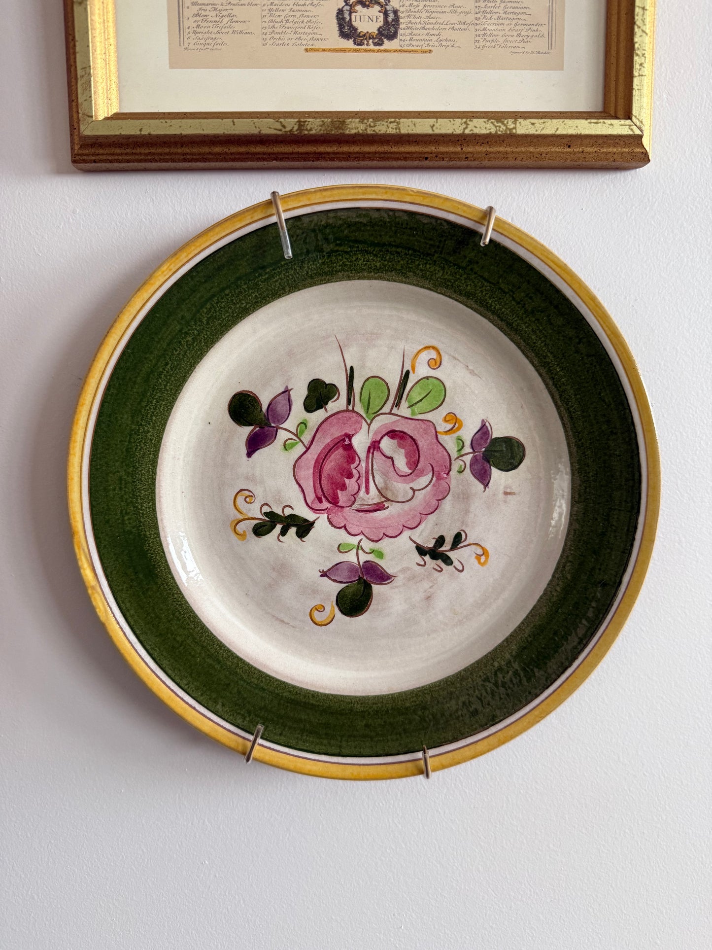 Blooms, Birds and Butterflies Vintage Gallery Wall - Signed Prints & Painted Plates