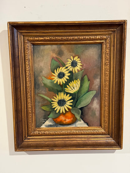 Midcentury Parisian Apartment Vintage Gallery Wall - Oil Paintings & Brass Accent