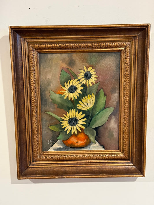 Midcentury Parisian Apartment Vintage Gallery Wall - Oil Paintings & Brass Accent