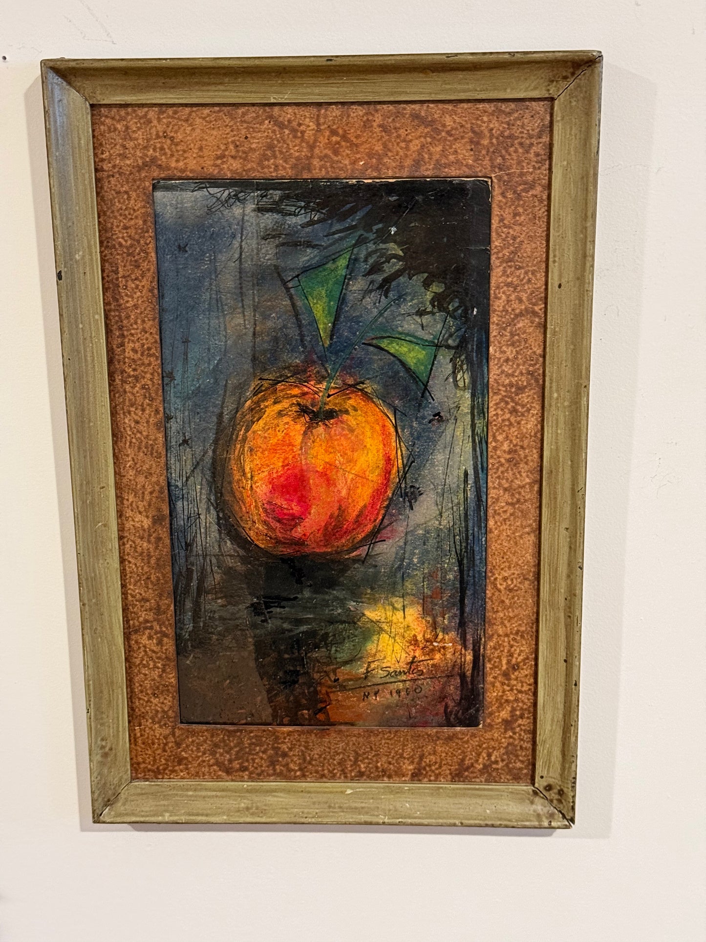 Midcentury Parisian Apartment Vintage Gallery Wall - Oil Paintings & Brass Accent