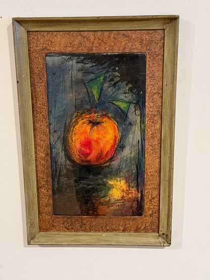 Midcentury Parisian Apartment Vintage Gallery Wall - Oil Paintings & Brass Accent